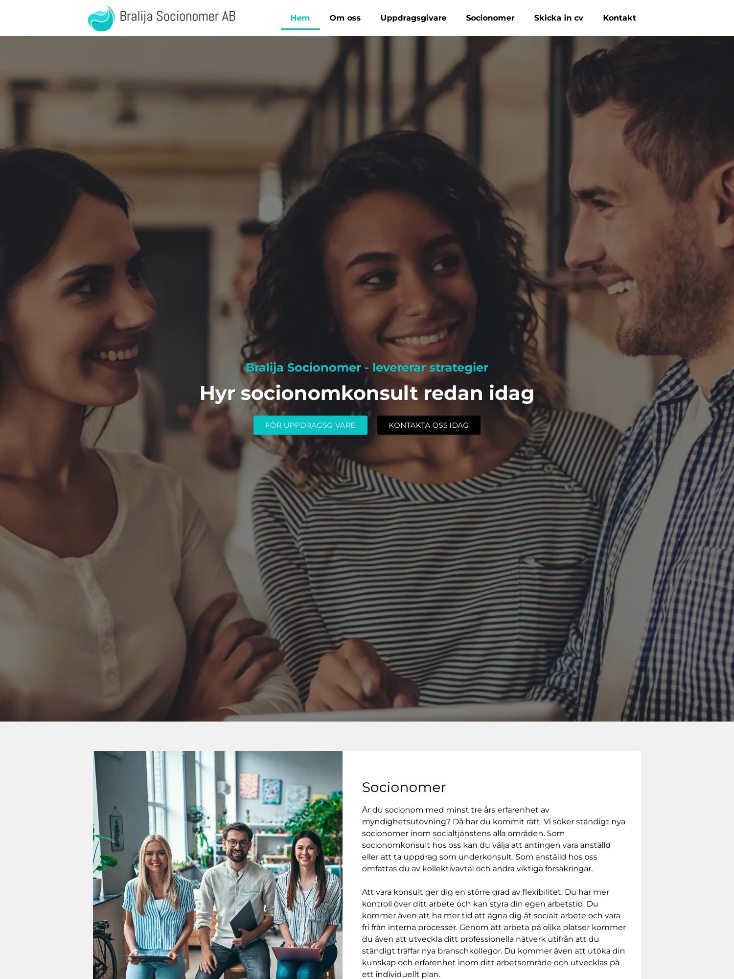 Hemsida vi skapat för Socionom