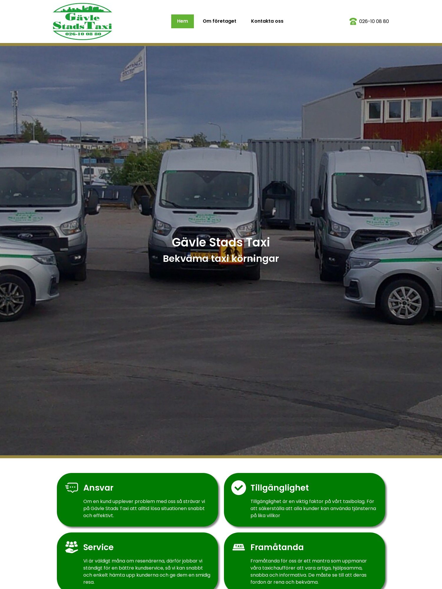 Hemsida vi skapat för Taxi firma gävle
