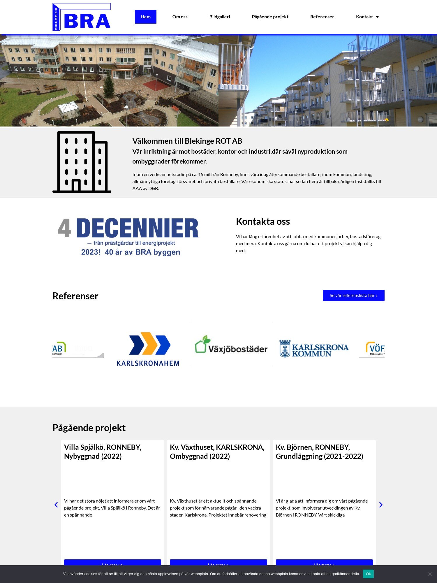 Hemsida vi skapat för Fastighetsföretag bostäder, kontor och industri, där såväl nyproduktion som ombyggnader