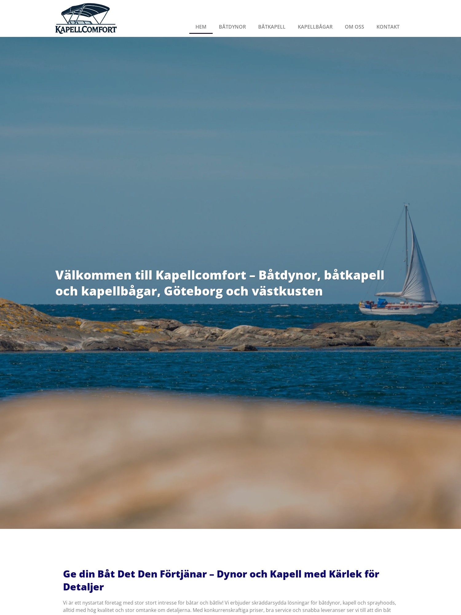 Kapellcomfort – Båtdynor, båtkapell och kapellbågar, Göteborg och västkusten
