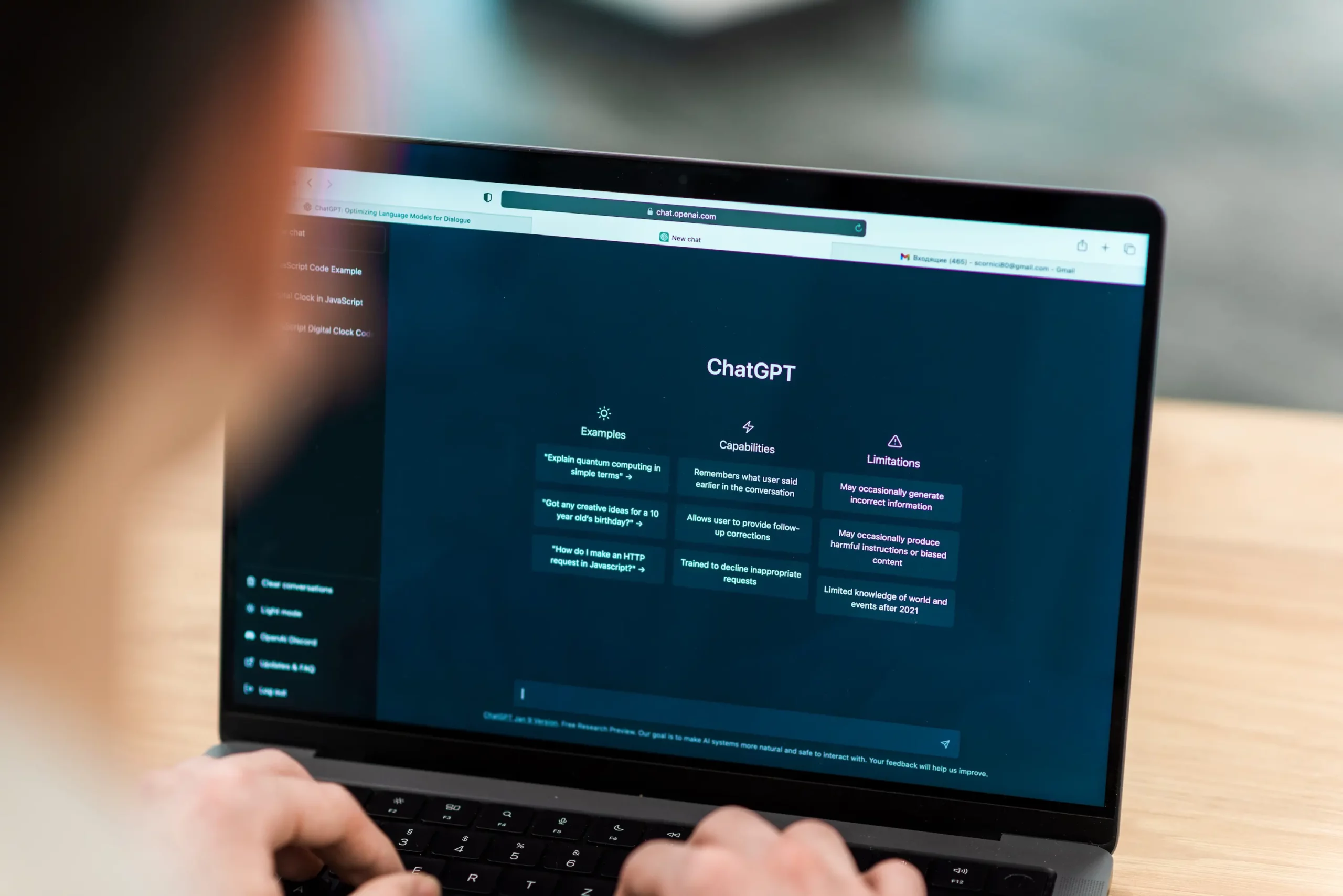 Opened AI chat laptop